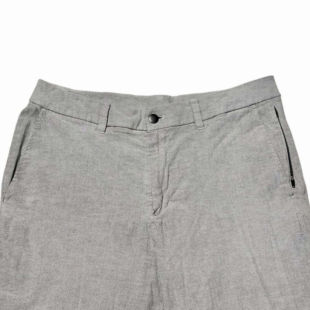 Lululemon Commission Shorts Men 33 Gray Woven 11" Qwick Oxford Chino Casual Golf - Picture 3 of 10
